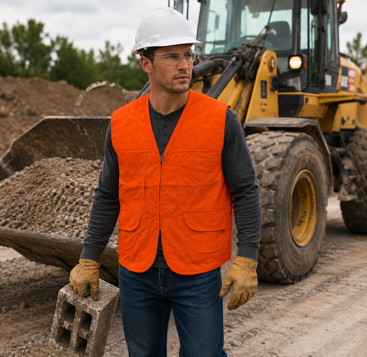 TrailCrest Men's Safety Front Loader High Visibility Vest