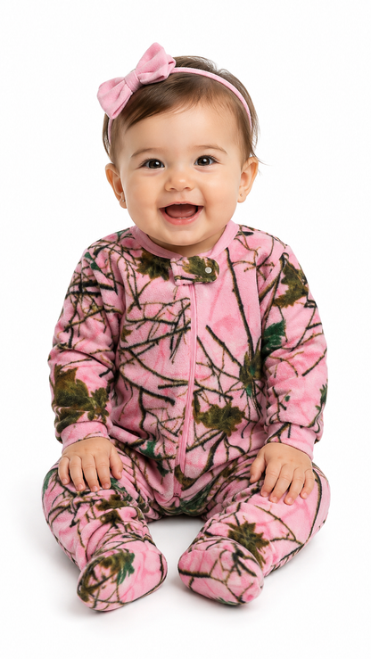 TrailCrest by Treel Infant Camo One Piece Play Footie Fleece Crawler