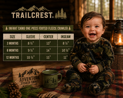 TrailCrest by Treel Infant Camo One Piece Play Footie Fleece Crawler