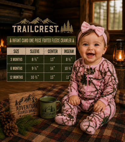 TrailCrest by Treel Infant Camo One Piece Play Footie Fleece Crawler