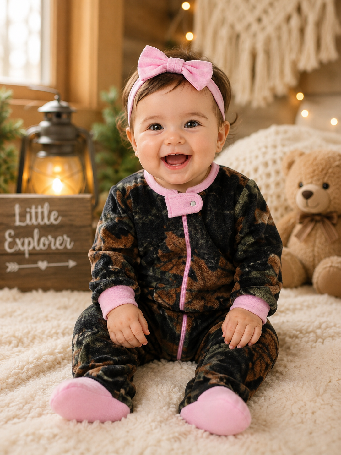 TrailCrest by Treel Infant Camo One Piece Play Footie Fleece Crawler