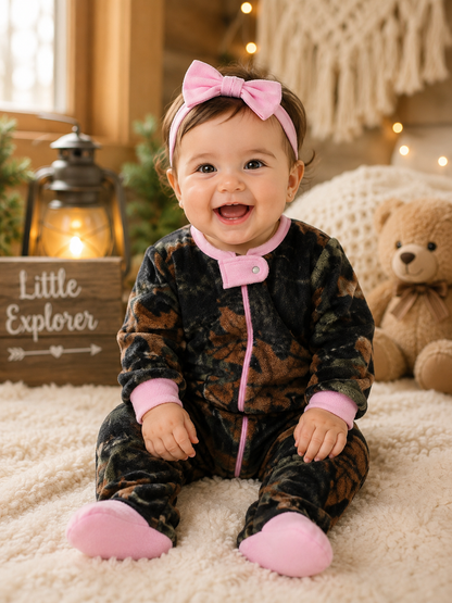 TrailCrest by Treel Infant Camo One Piece Play Footie Fleece Crawler