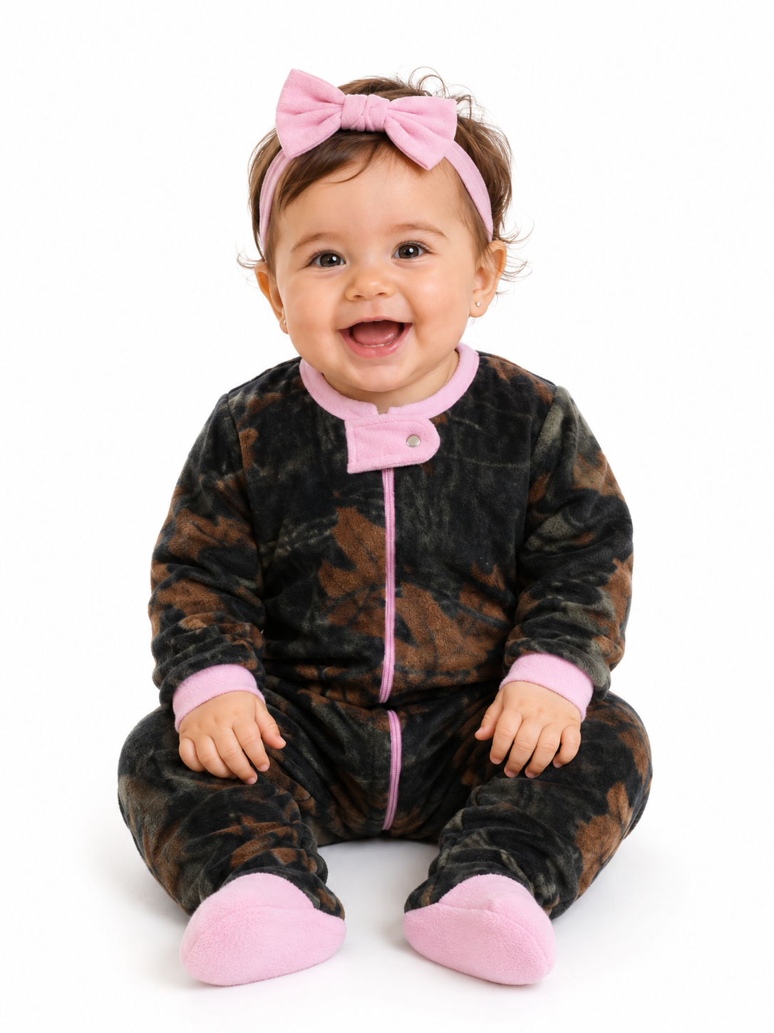 TrailCrest by Treel Infant Camo One Piece Play Footie Fleece Crawler