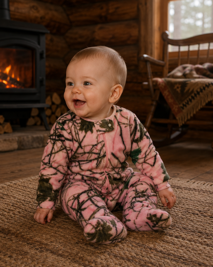 TrailCrest by Treel Infant Camo One Piece Play Footie Fleece Crawler