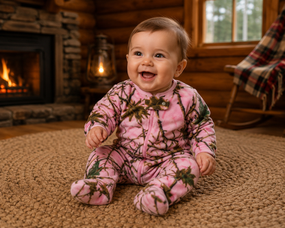 TrailCrest by Treel Infant Camo One Piece Play Footie Fleece Crawler