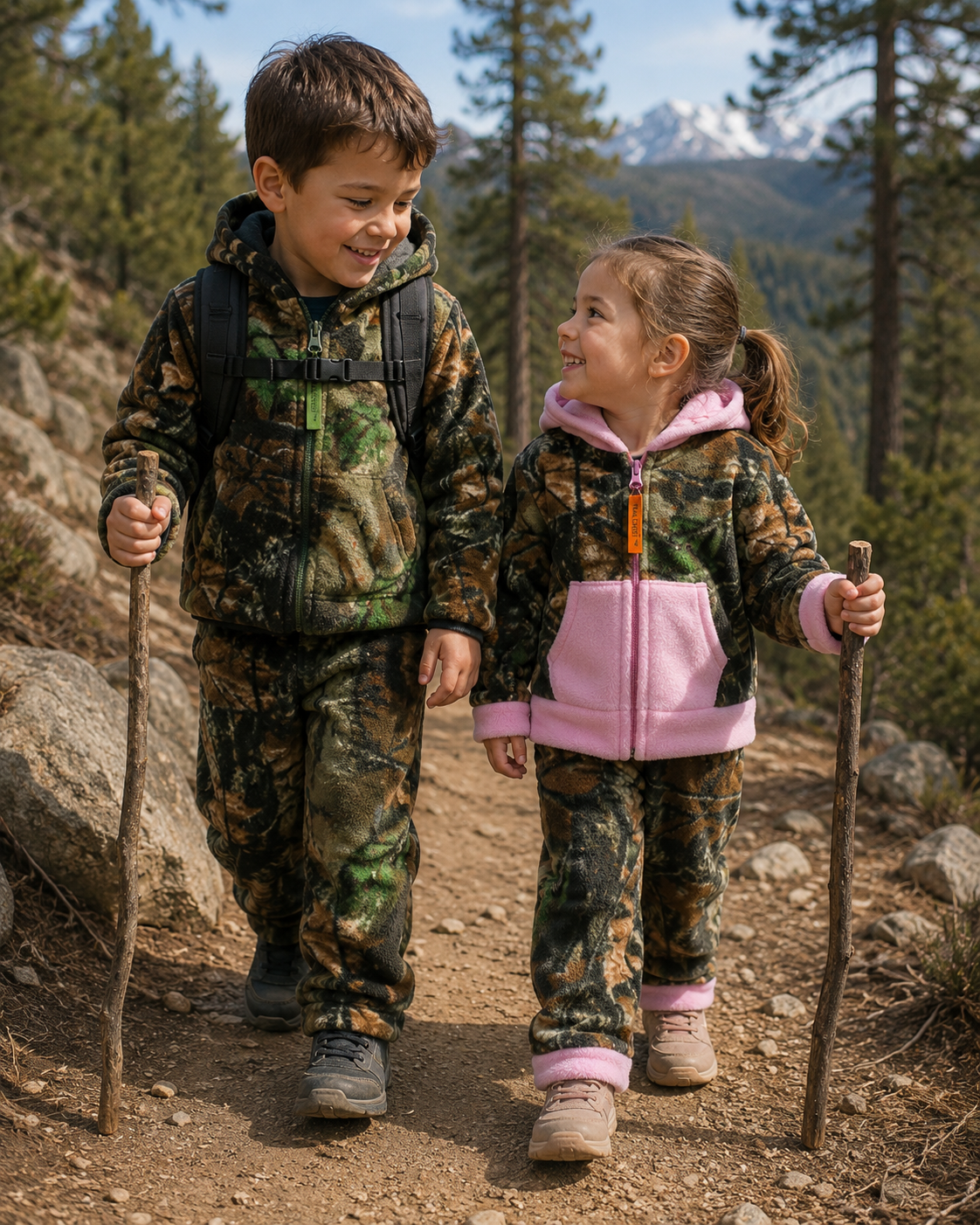 TrailCrest by Treel Infant-Toddler Camo Full Zip Hoodie Sweatshirt Fleece Jacket & Pants Set