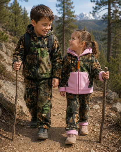 TrailCrest by Treel Infant-Toddler Camo Full Zip Hoodie Sweatshirt Fleece Jacket & Pants Set