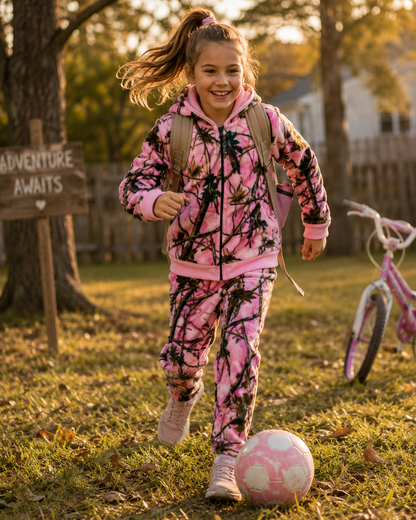 TrailCrest by Treel Infant-Toddler Camo Full Zip Hoodie Sweatshirt Fleece Jacket & Pants Set