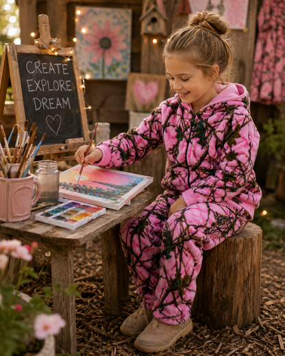 TrailCrest by Treel Infant-Toddler Camo Full Zip Hoodie Sweatshirt Fleece Jacket & Pants Set