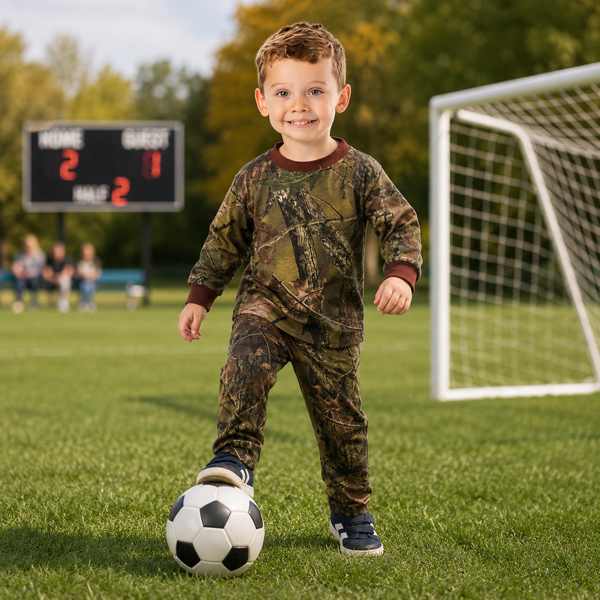 Trailcrest by Treel Infant-Toddler Cotton Camo Long Sleeve T-Shirt and Long Pants Set