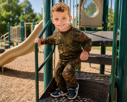 Trailcrest by Treel Infant-Toddler Cotton Camo Long Sleeve T-Shirt and Long Pants Set