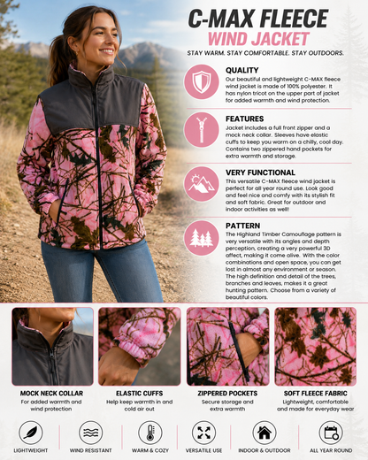 TrailCrest by Treel Women's Classic Fit Polar Soft Fleece Full Zip Up Jacket
