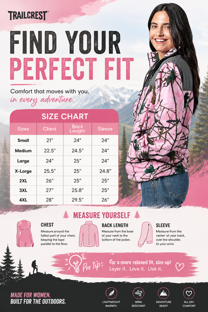TrailCrest by Treel Women's Classic Fit Polar Soft Fleece Full Zip Up Jacket