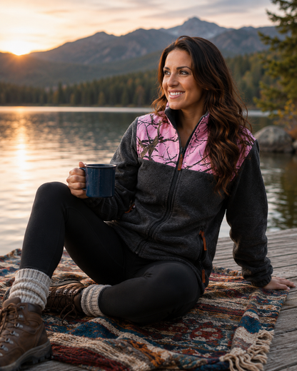 TrailCrest by Treel Women's Classic Fit Polar Soft Fleece Full Zip Up Jacket
