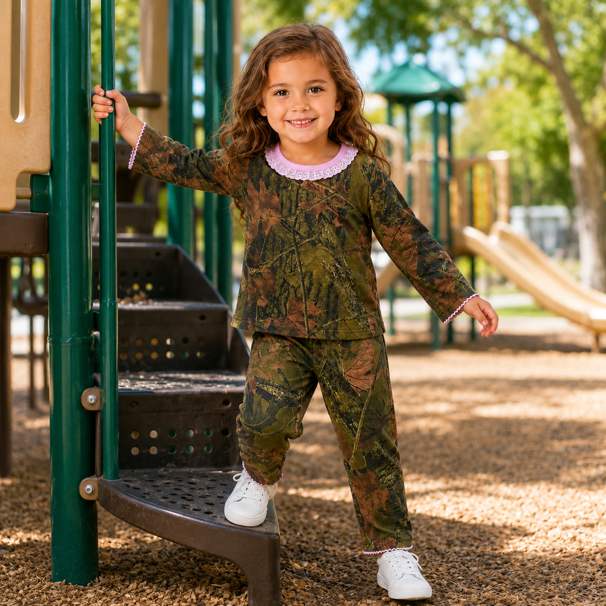 Trailcrest by Treel Infant-Toddler Cotton Camo Long Sleeve T-Shirt and Long Pants Set