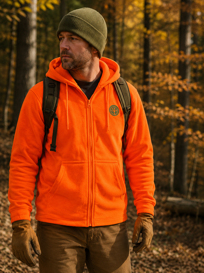TrailCrest by Treel Chambliss Full Zip Safety Blaze Orange Sweatshirt Hoody