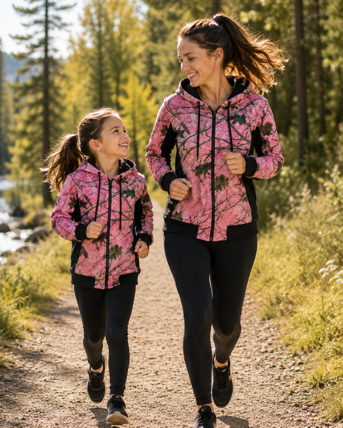 TrailCrest by Treel Women’s Pink Camo Full Zip Hoody Sweatshirt Fashion Hooded Jacket