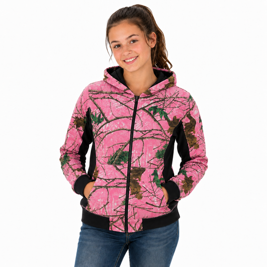 TrailCrest by Treel Girl's Full Zip Up Hoodie Sweatshirt Fashion Hooded Jacket