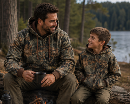 TrailCrest by Treel Men’s Camo Full Zip Up Hoodie Sweatshirt Fashion Hooded Jacket