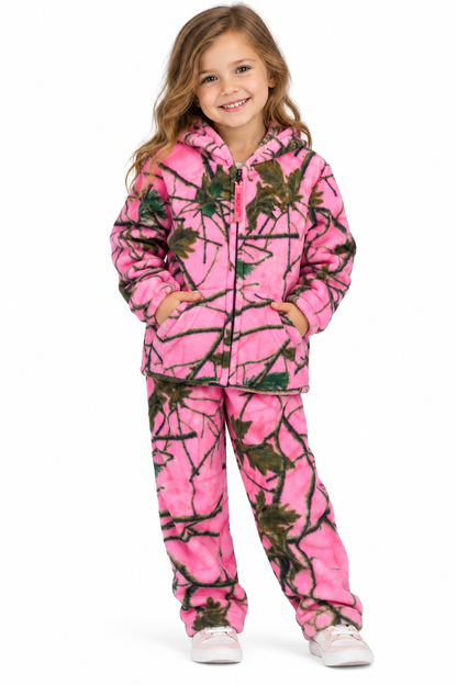 TrailCrest by Treel Infant-Toddler Camo Full Zip Hoodie Sweatshirt Fleece Jacket & Pants Set