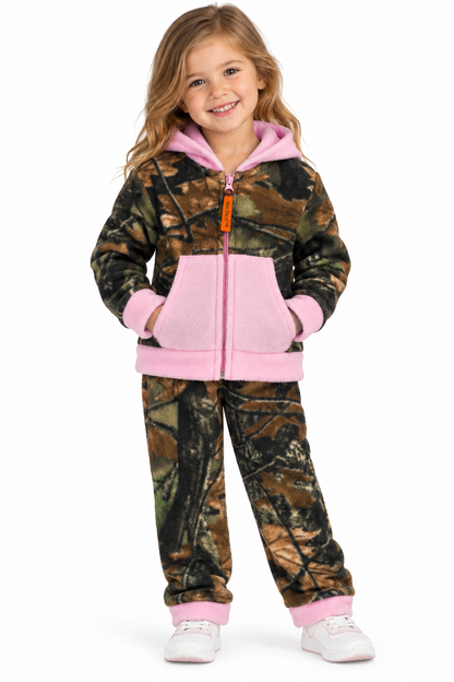 TrailCrest by Treel Infant-Toddler Camo Full Zip Hoodie Sweatshirt Fleece Jacket & Pants Set