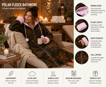 TrailCrest Women's Pink Camo Polar Fleece / Camo & PInk Lightweigh Bathrobe Plush House Robe
