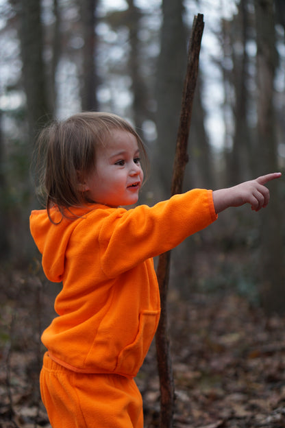 TrailCrest by Treel Toddler Safety Blaze Orange Full Zip Hoody Sweatshirt Fleece Jacket & Pants Set