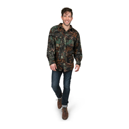 TrailCrest by Treel Mens Camo Fleece Button Up Hunting Shirt