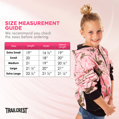 TrailCrest by Treel Girl's Full Zip Up Hoodie Sweatshirt Fashion Hooded Jacket