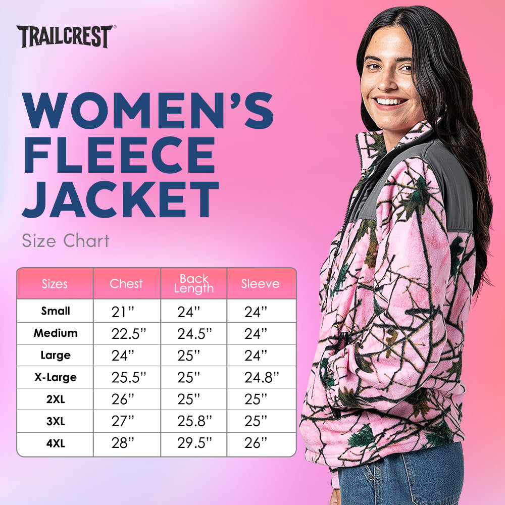 TrailCrest by Treel Women's Classic Fit Polar Soft Fleece Full Zip Up Jacket