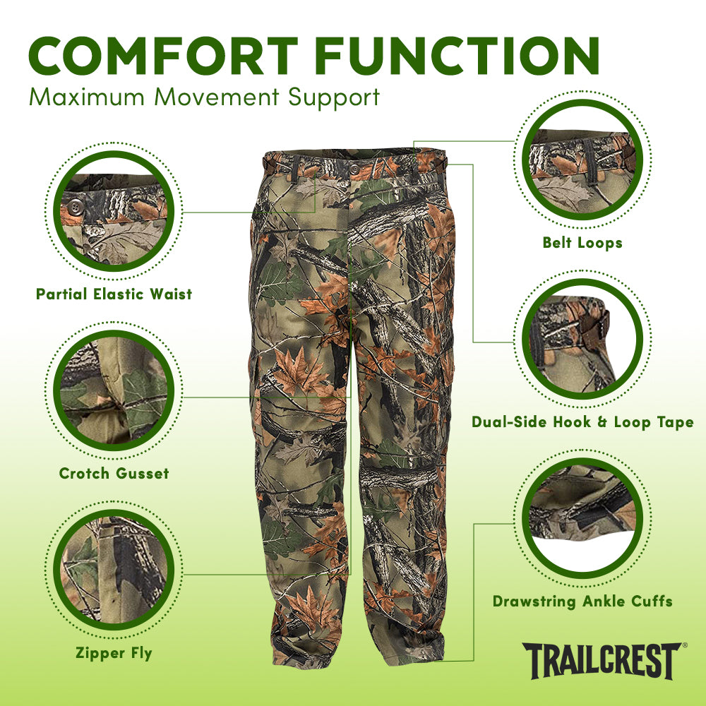 TrailCrest by Treel Men's Camo Tactical Hunting Hiking Pants