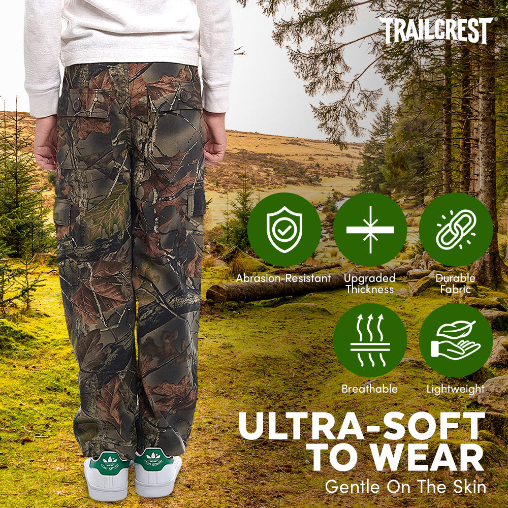 TrailCrest by Treel Boys Camo Tactical Hunting Hiking Pants