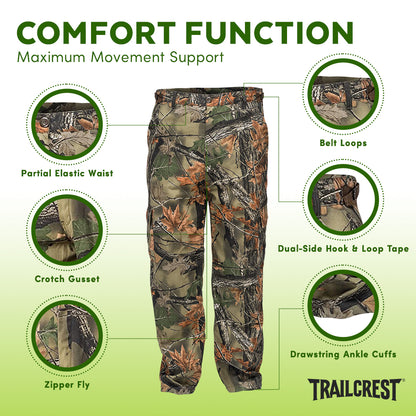 TrailCrest by Treel Boys Camo Tactical Hunting Hiking Pants