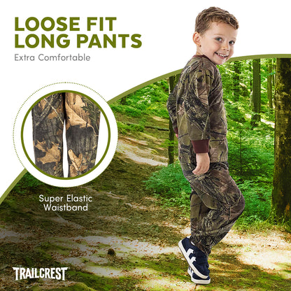 TrailCrest by Treel Toddler Long Sleeve Crew Neck Camo Cotton T-Shirt