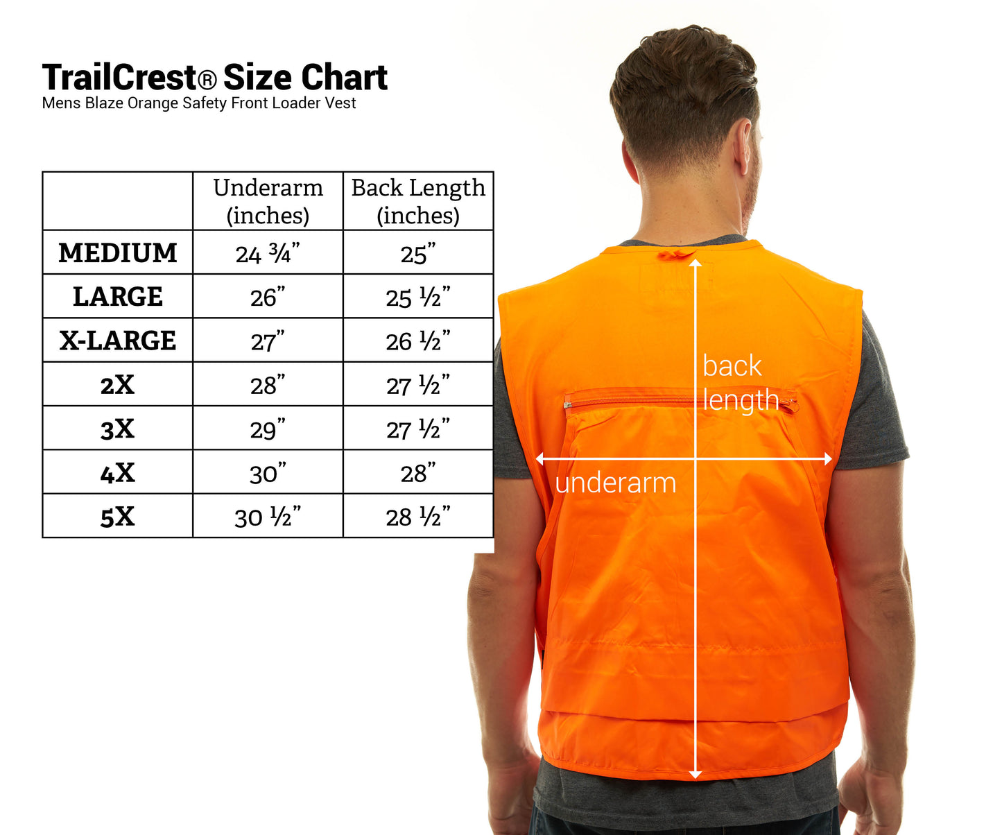 TrailCrest Men's Safety Front Loader High Visibility Vest