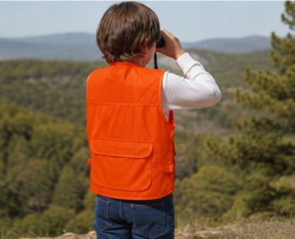 TrailCrest by Treel Kids Blaze Orange Safety Front Loader High Visibility Hunting Vest