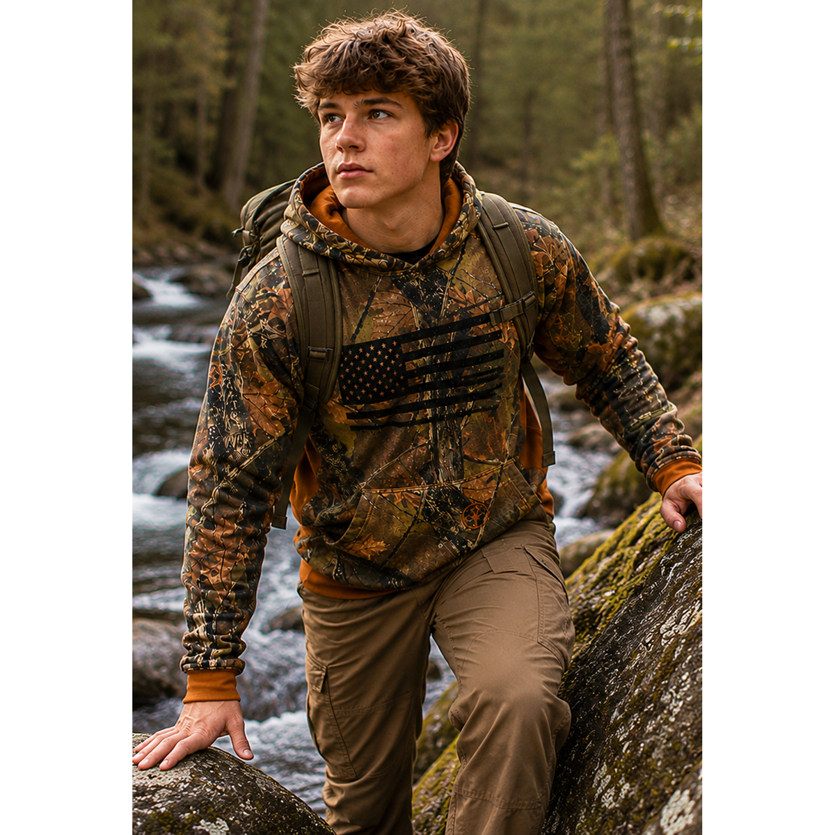 TrailCrest by Treel Boys Hoodie Sweatshirt- Comfortable, Stylish Camo Jacket for Outdoor Activities, Hunting and Casual Wear
