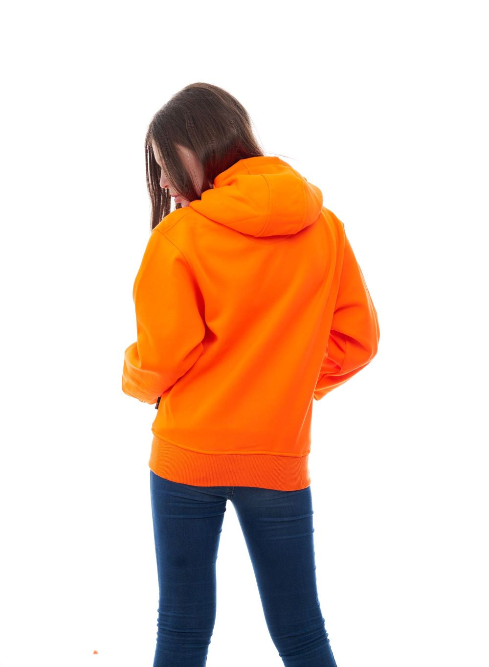 Kid s Orange Safety Full Zip Fleece Hooded Sweatshirt Hunting