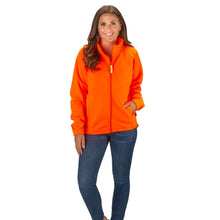 Load image into Gallery viewer, Women&#39;s Semi-Fitted Blaze Orange Full Zip Fleece Jacket