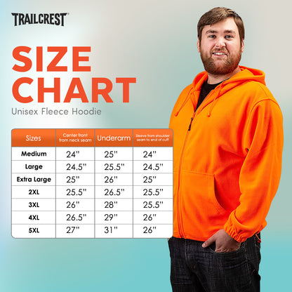 Chambliss Full Zip Hoodie Sweatshirt, Blaze Orange