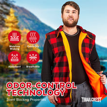 Load image into Gallery viewer, Men&#39;s Reversible Buffalo Red Plaid &amp; Safety Orange Vest